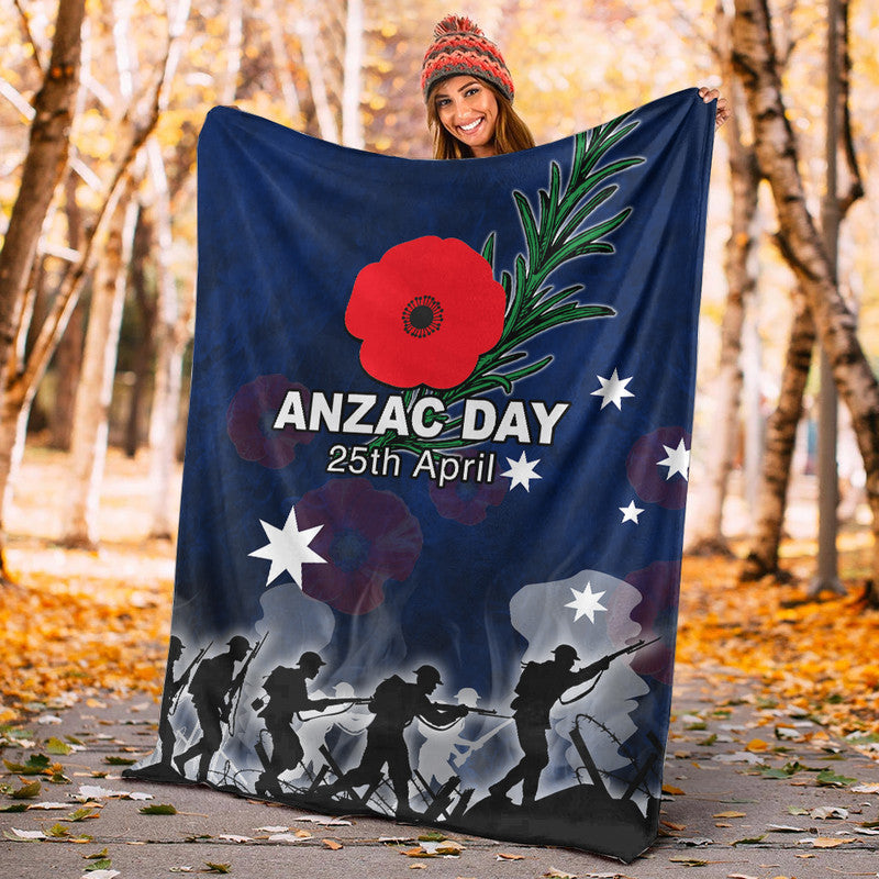 Australia Anzac Day Premium Blanket Rosemary In Heart - Vibe Hoodie Shop