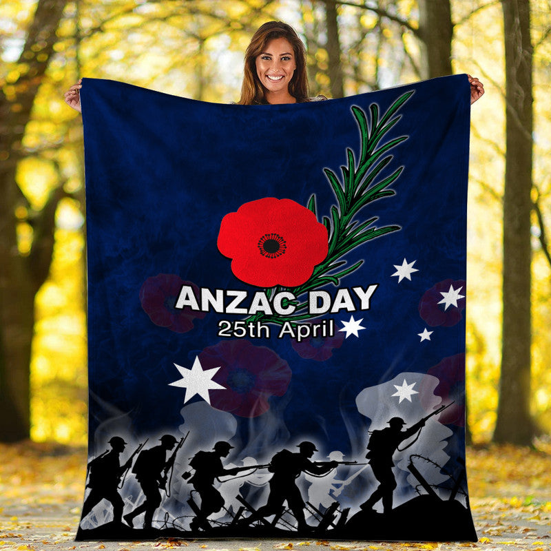 Australia Anzac Day Premium Blanket Rosemary In Heart - Vibe Hoodie Shop