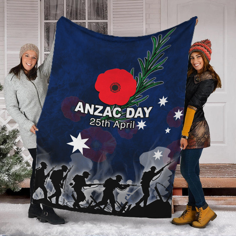 Australia Anzac Day Premium Blanket Rosemary In Heart - Vibe Hoodie Shop