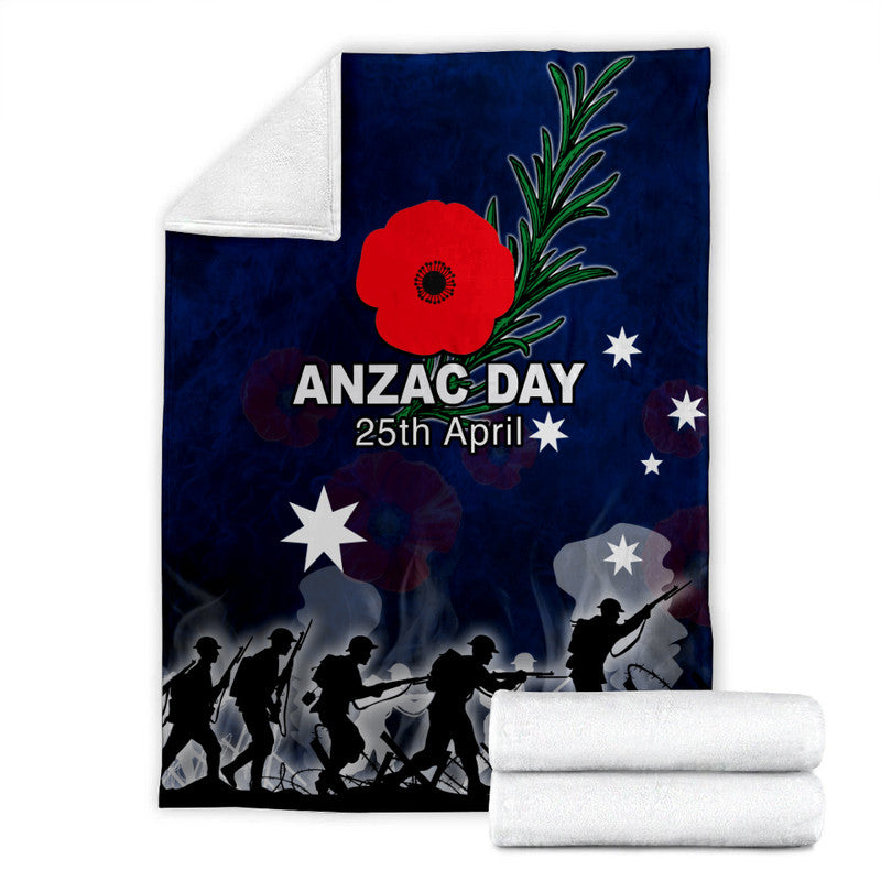 Australia Anzac Day Premium Blanket Rosemary In Heart - Vibe Hoodie Shop