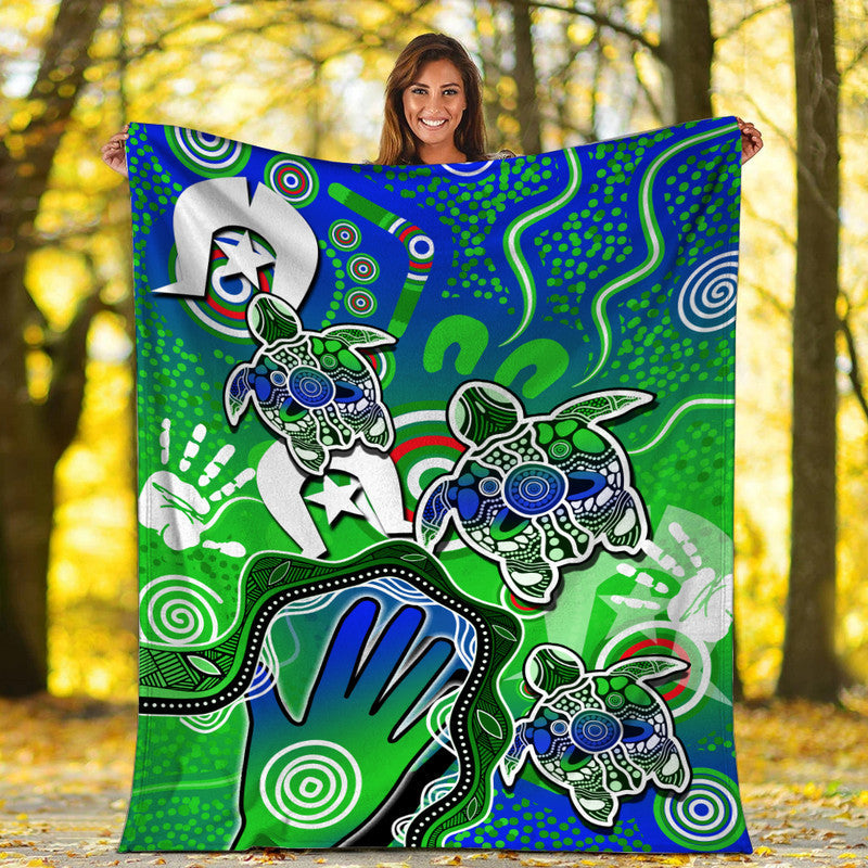 Aboriginal NAIDOC Turtle Premium Blanket Torres Strait Islanders - Vibe Hoodie Shop