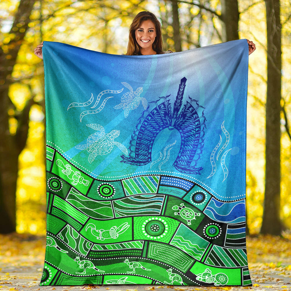 Aboriginal Torres Strait Islands Premium Blanket Towards The Light - Vibe Hoodie Shop