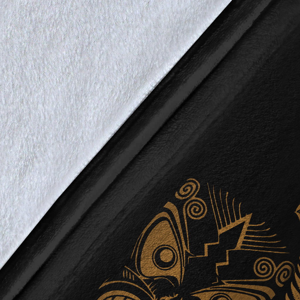 New Zealand Haka Rugby Maori Premium Blanket Silver Fern Vibes - Gold - Vibe Hoodie Shop