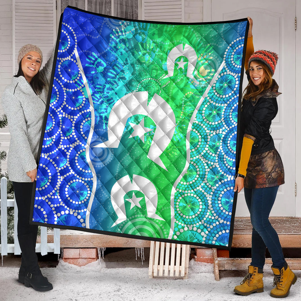 Aboriginal Torres Strait Islands Premium Quilt Flag Vibes - Vibe Hoodie Shop