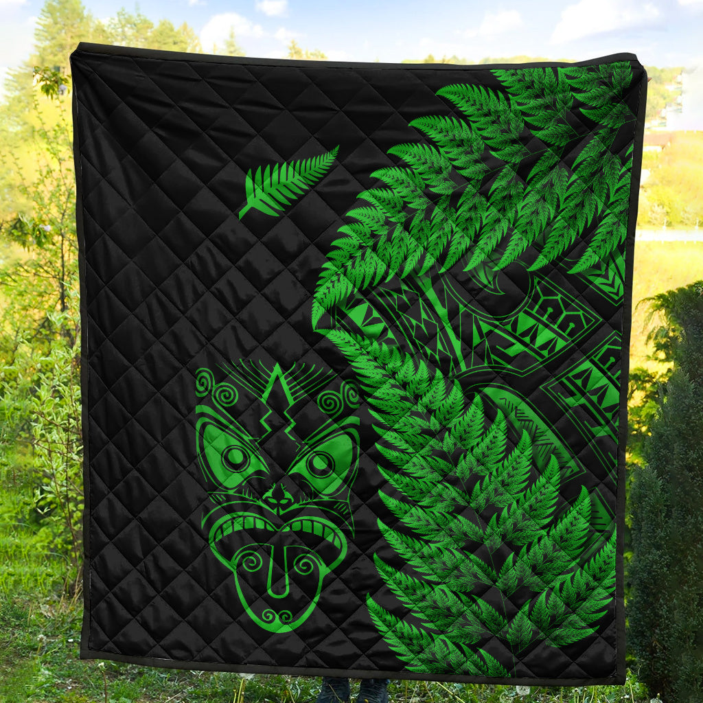New Zealand Haka Rugby Maori Premium Quilt Silver Fern Vibes - Green - Vibe Hoodie Shop