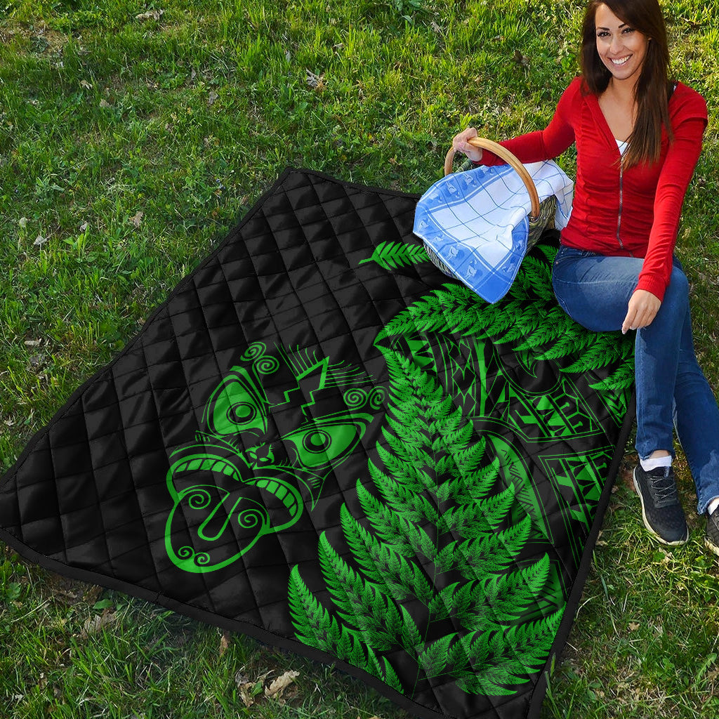 New Zealand Haka Rugby Maori Premium Quilt Silver Fern Vibes - Green - Vibe Hoodie Shop