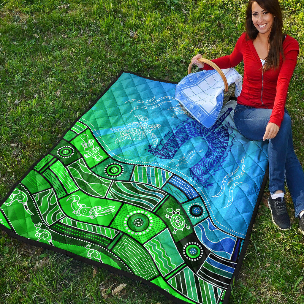 Aboriginal Torres Strait Islands Premium Quilt Towards The Light - Vibe Hoodie Shop