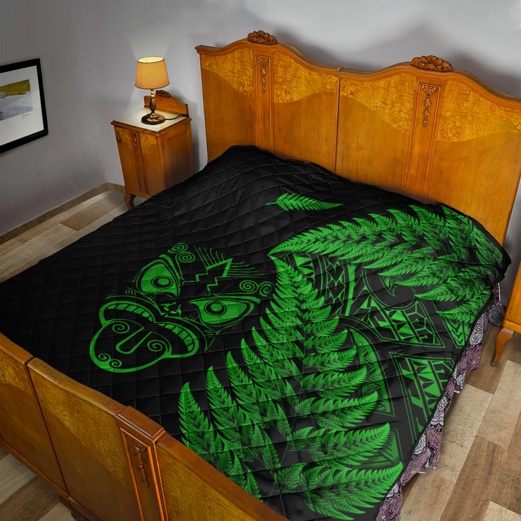 New Zealand Haka Rugby Maori Premium Quilt Silver Fern Vibes - Green - Vibe Hoodie Shop