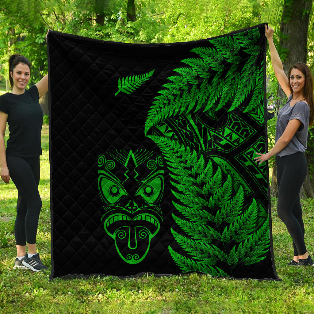 New Zealand Haka Rugby Maori Premium Quilt Silver Fern Vibes - Green - Vibe Hoodie Shop