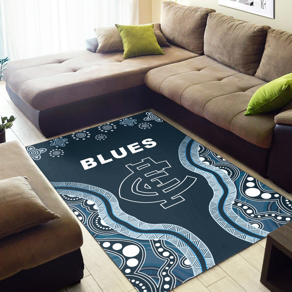 Go Blues Area Rug Simple Indigenous - Vibe Hoodie Shop