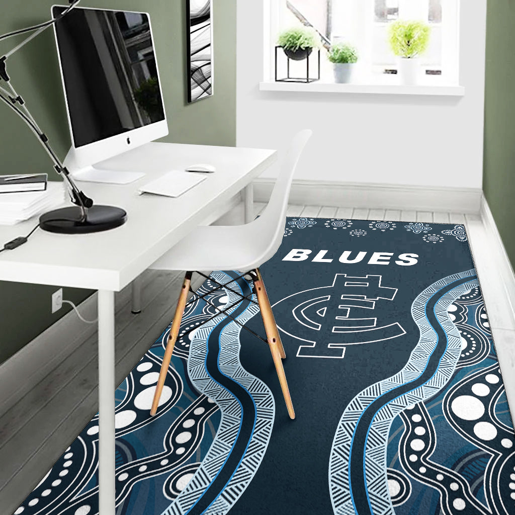 Go Blues Area Rug Simple Indigenous - Vibe Hoodie Shop