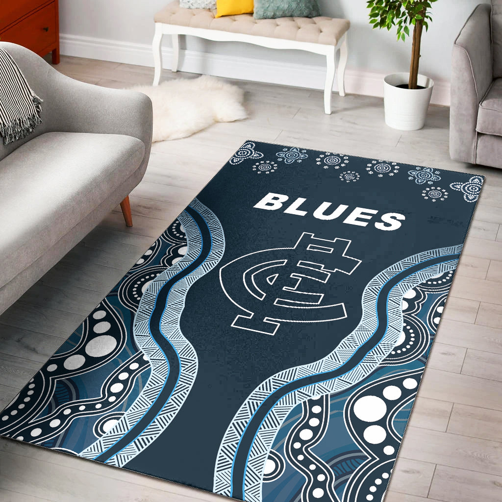 Go Blues Area Rug Simple Indigenous - Vibe Hoodie Shop