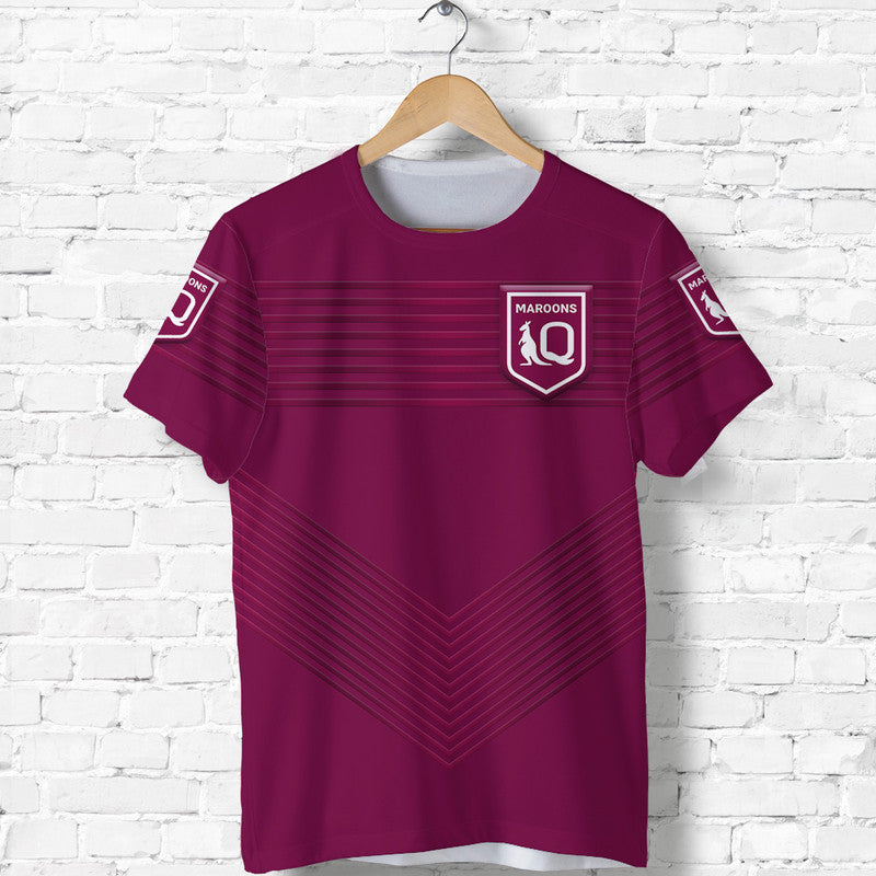 Queensland Maroons T shirt Simple Style - Vibe Hoodie Shop