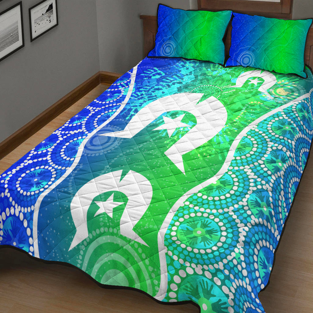 Aboriginal Torres Strait Islands Quilt Bed Set Flag Vibes - Vibe Hoodie Shop