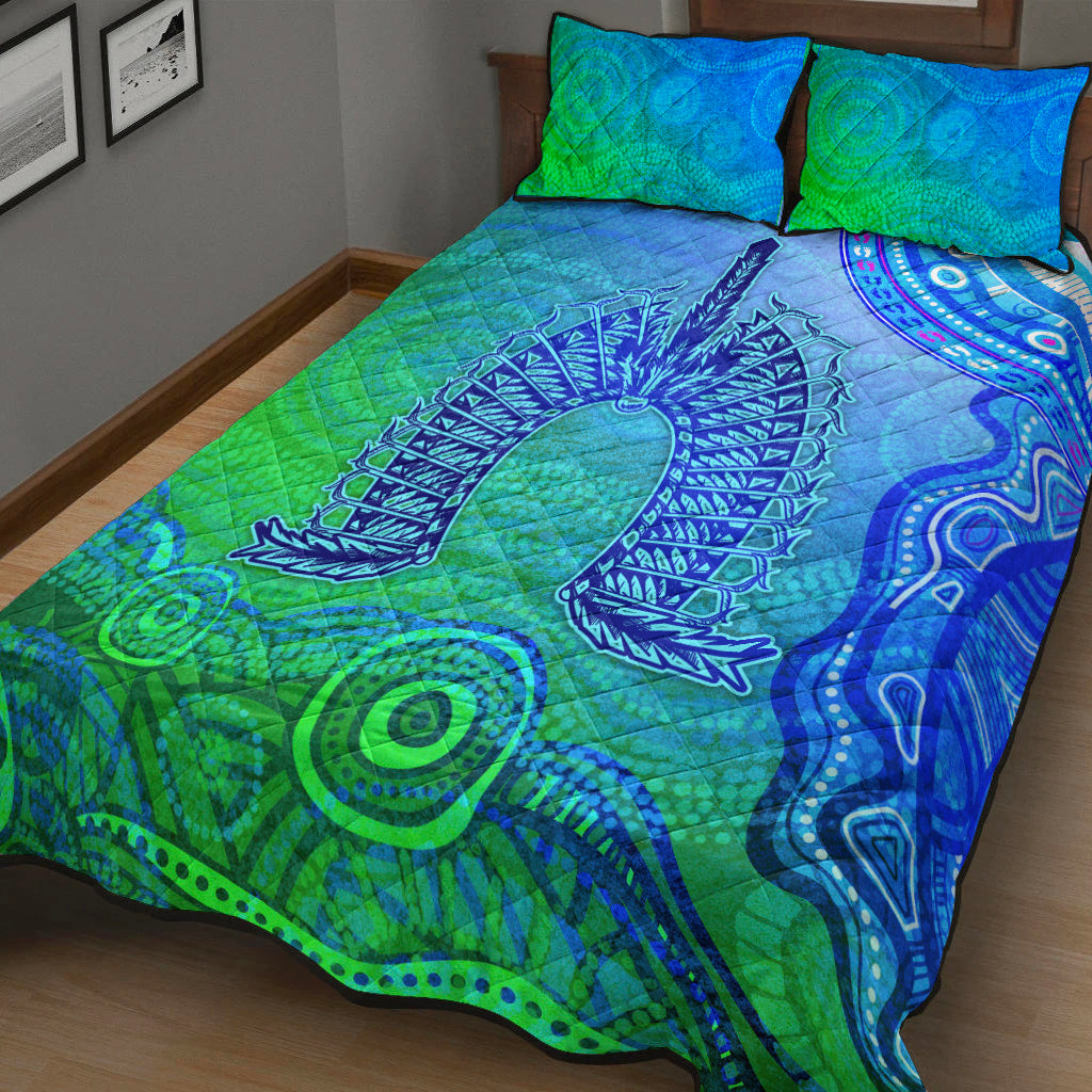 Aboriginal Torres Strait Islands Quilt Bed Set Wave Vibes - Vibe Hoodie Shop