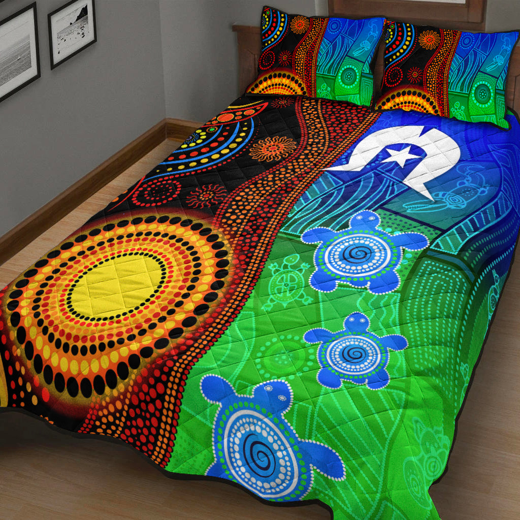 Australia Indigenous Aboriginal And Torres Strait Islands Quilt Bed Set Flag Vibes - Vibe Hoodie Shop