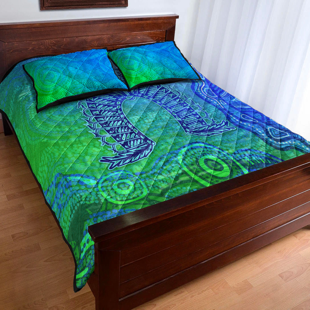 Aboriginal Torres Strait Islands Quilt Bed Set Wave Vibes - Vibe Hoodie Shop