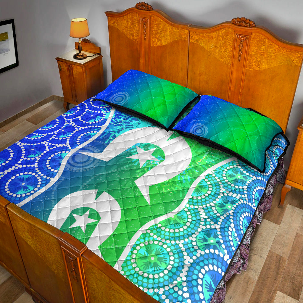 Aboriginal Torres Strait Islands Quilt Bed Set Flag Vibes - Vibe Hoodie Shop