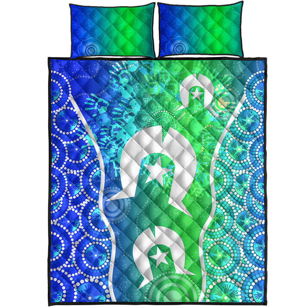 Aboriginal Torres Strait Islands Quilt Bed Set Flag Vibes - Vibe Hoodie Shop