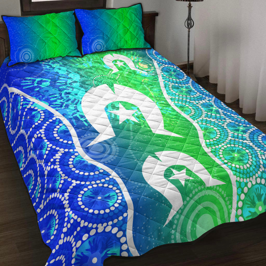 Aboriginal Torres Strait Islands Quilt Bed Set Flag Vibes - Vibe Hoodie Shop
