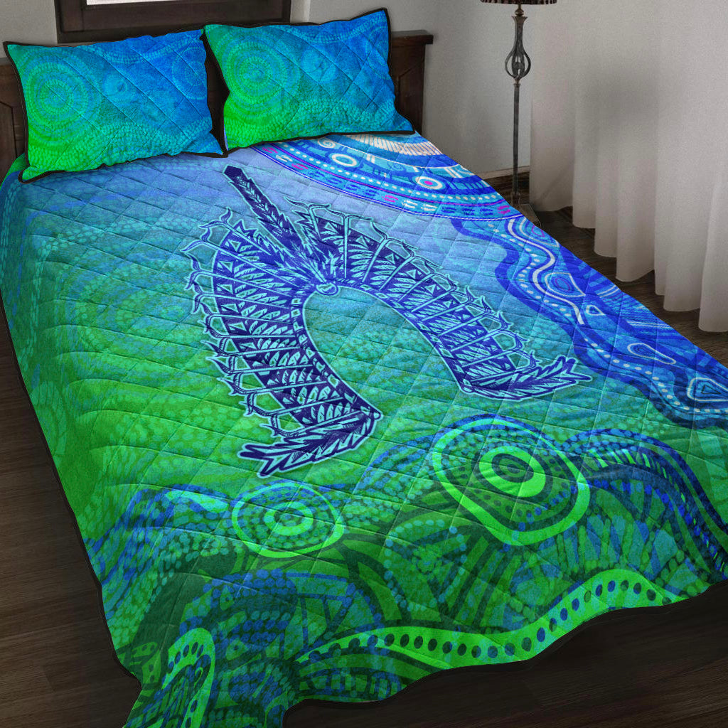 Aboriginal Torres Strait Islands Quilt Bed Set Wave Vibes - Vibe Hoodie Shop