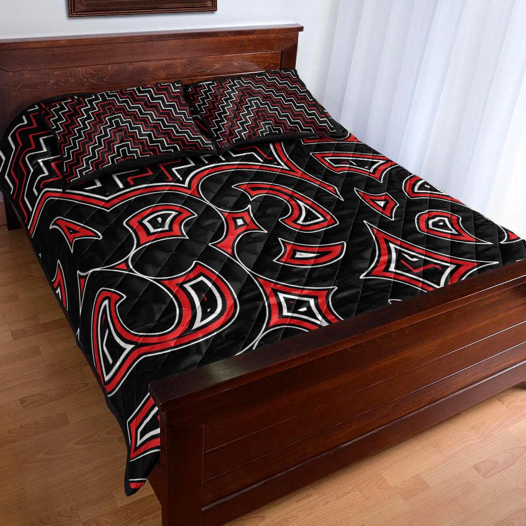 New Zealand Quilt Bed Set Maori Graphic Tee patterns Red - Vibe Hoodie Shop