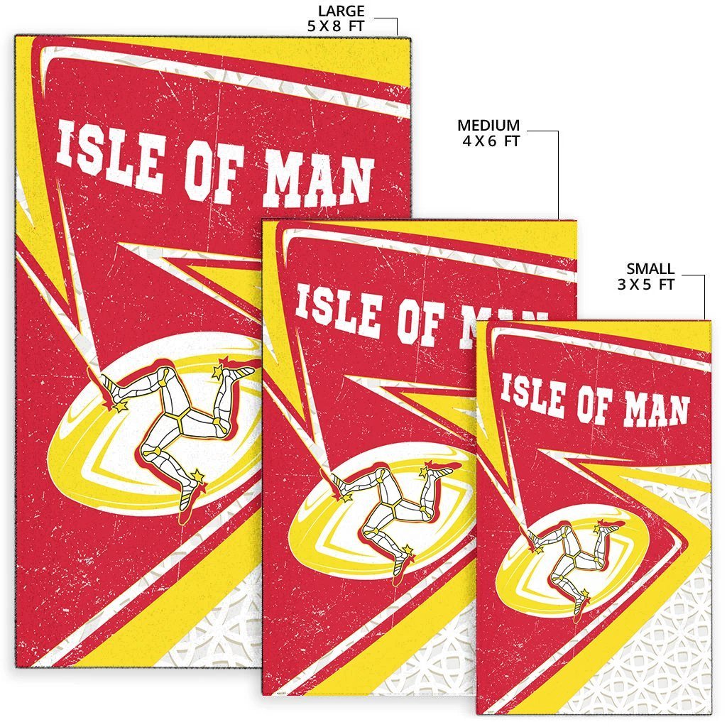 Isle Of Man Rugby Area Rug - Celtic Manx Rugby Ball - Vibe Hoodie Shop