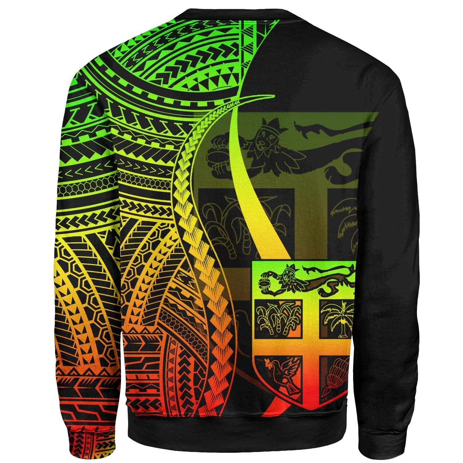 Fiji Sweatshirt - Reggae Polynesian Tentacle Tribal Pattern - Vibe Hoodie Shop