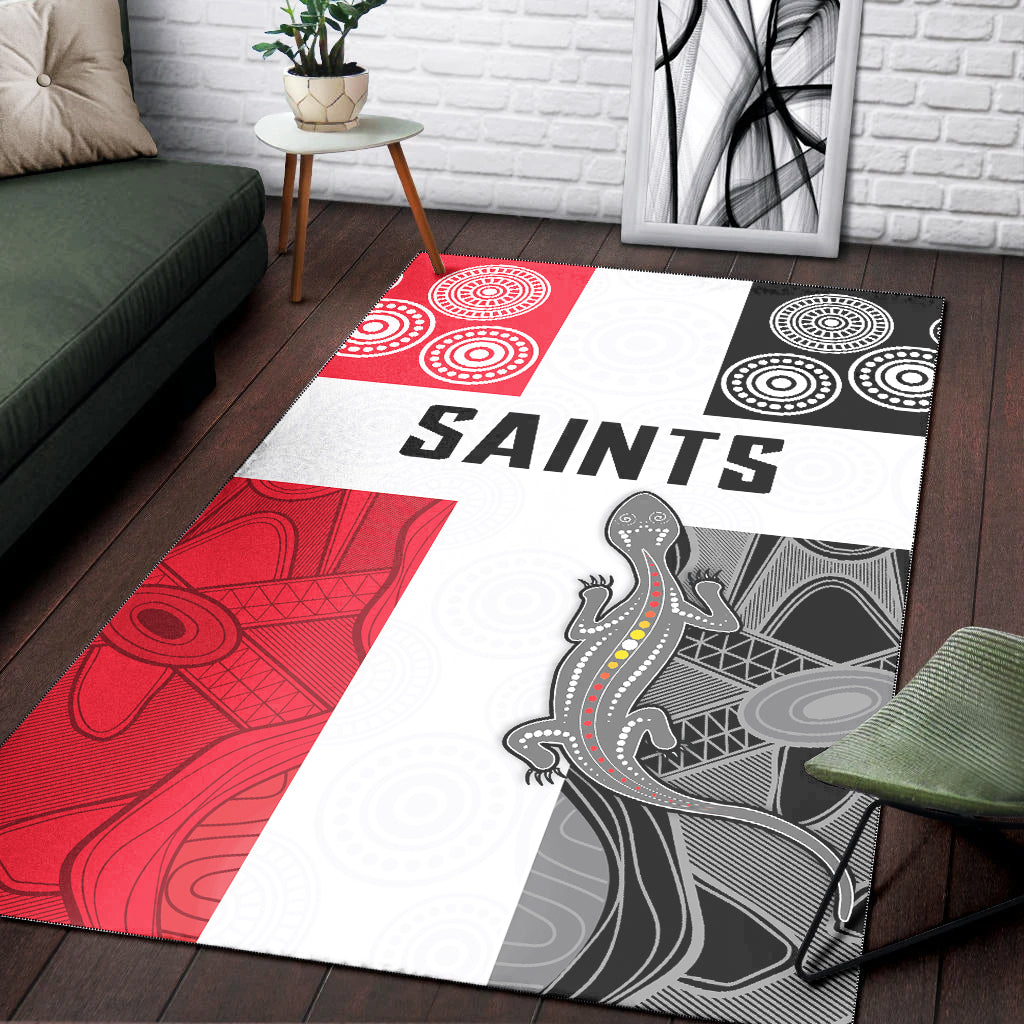 Saints Football Area Rug St Kilda Indigenous - Vibe Hoodie Shop