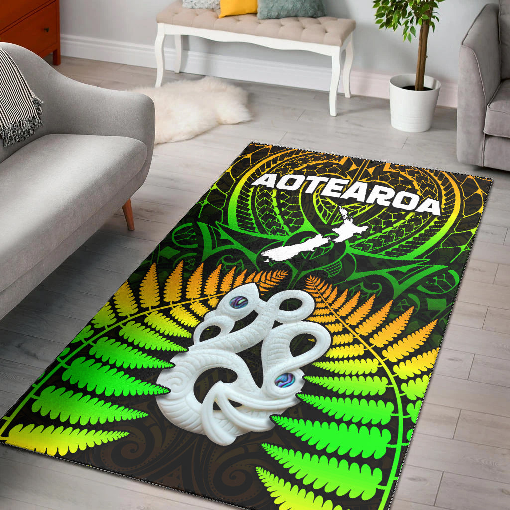 Aotearoa Fern Area Rug New Zealand Hei Tiki Special Style - Vibe Hoodie Shop