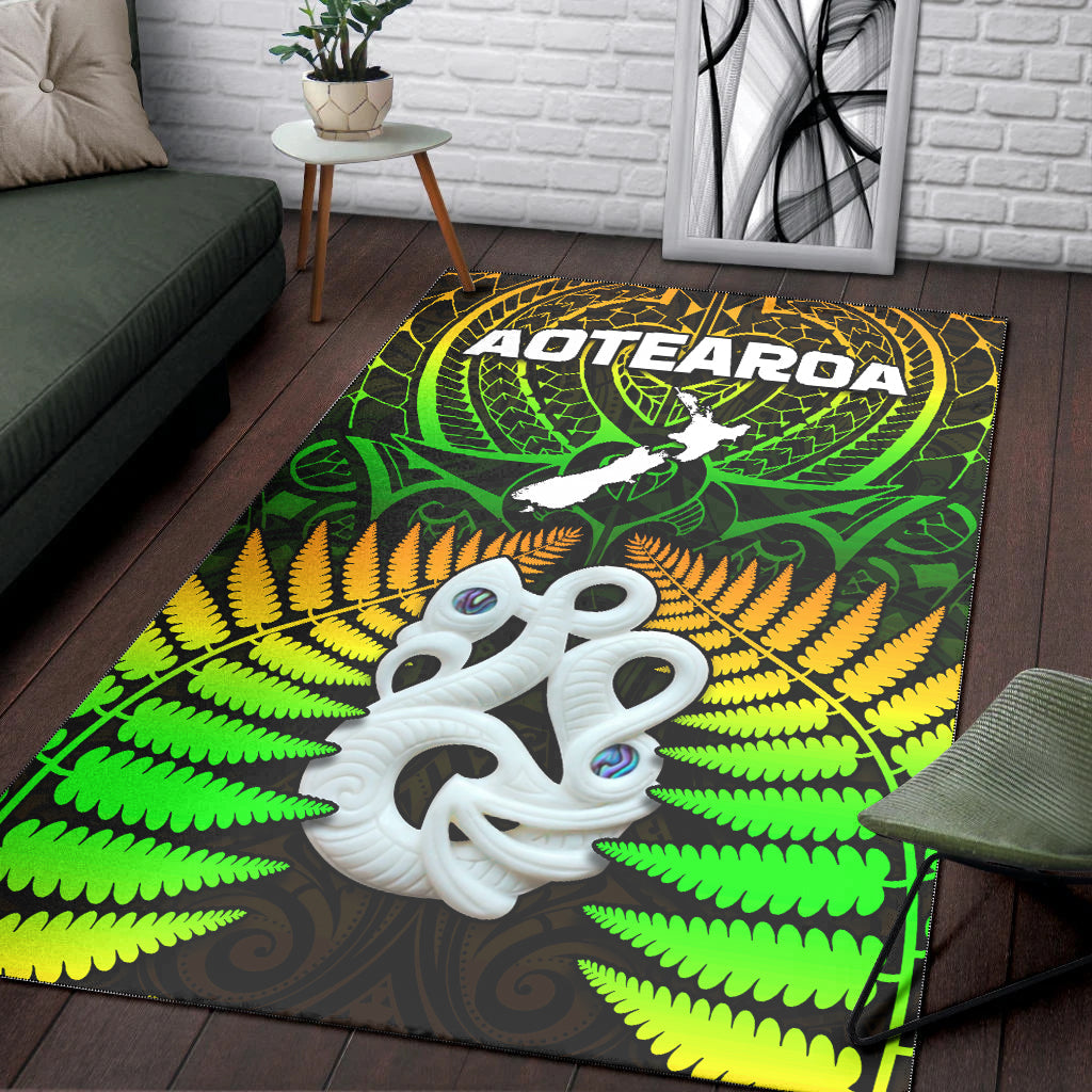 Aotearoa Fern Area Rug New Zealand Hei Tiki Special Style - Vibe Hoodie Shop