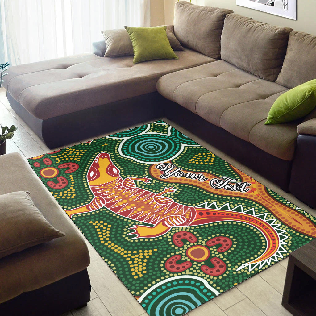 (Custom Personalised) Aboriginal Art Crocodile Area Rug You Are Number One - Vibe Hoodie Shop