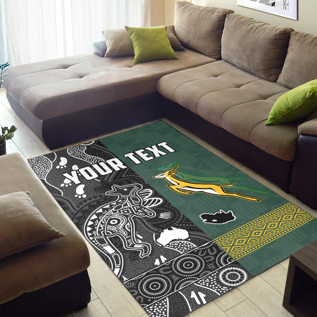 (Custom Personalised) South Africa and Australia Rugby Area Rug Go Springboks vs Kangaroos - Vibe Hoodie Shop