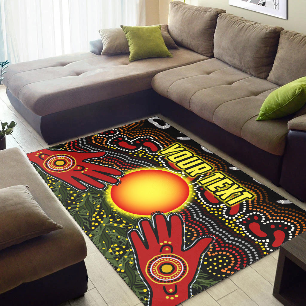 (Custom Personalised) Aboriginal Dot Painting Area Rug Go To Touch The Sun - Vibe Hoodie Shop