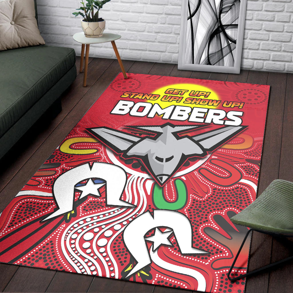 Bombers NAIDOC Week Area Rug Essendon Football Aboriginal - Vibe Hoodie Shop