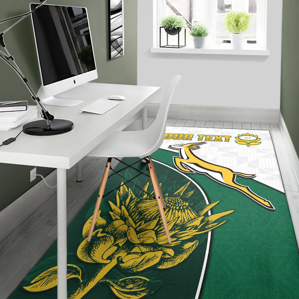 (Custom Personalised) South Africa Rugby Area Rug King Protea Proudly Springboks - Vibe Hoodie Shop