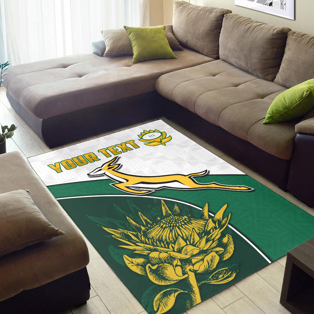 (Custom Personalised) South Africa Rugby Area Rug King Protea Proudly Springboks - Vibe Hoodie Shop