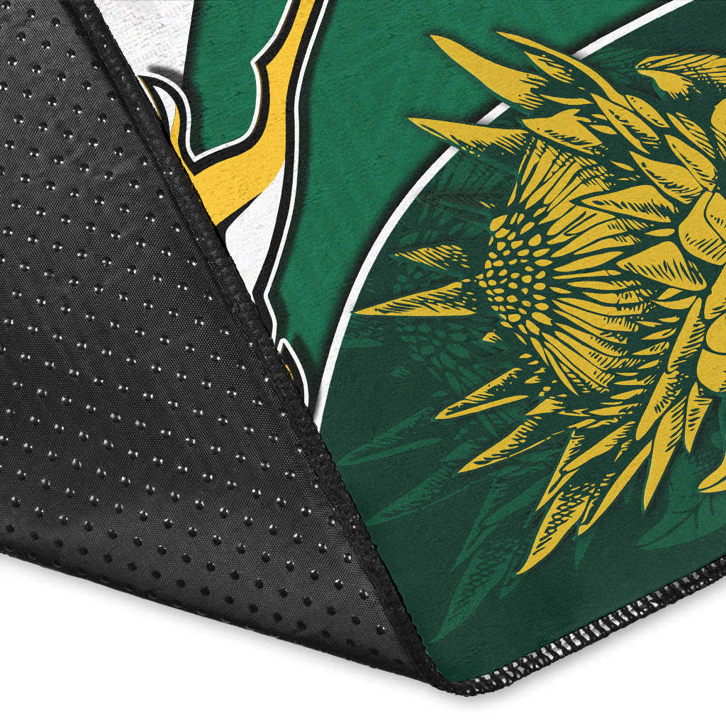 (Custom Personalised) South Africa Rugby Area Rug King Protea Proudly Springboks - Vibe Hoodie Shop