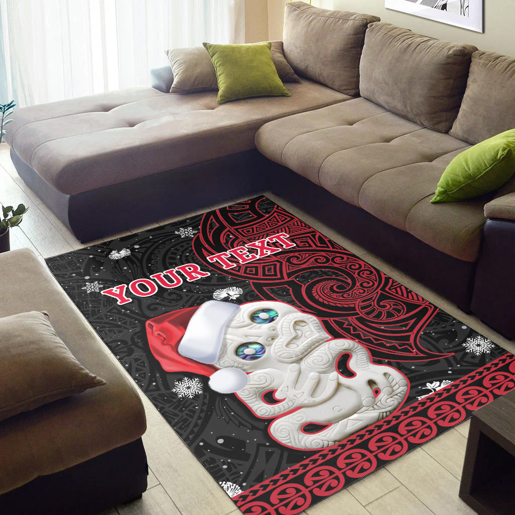 (Custom Personalised) New Zealand Christmas Area Rug Hei Tiki Red Pohutukawa Meri Kirihimete - Vibe Hoodie Shop