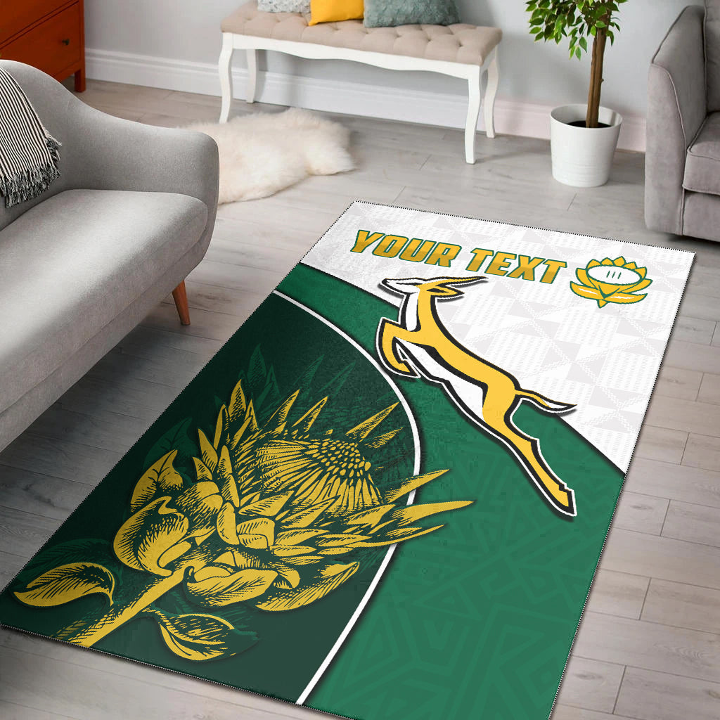 (Custom Personalised) South Africa Rugby Area Rug King Protea Proudly Springboks - Vibe Hoodie Shop