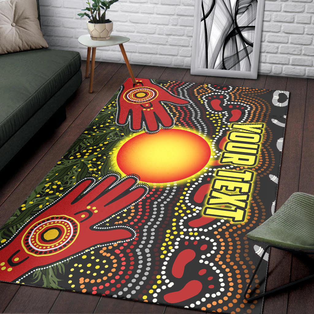 (Custom Personalised) Aboriginal Dot Painting Area Rug Go To Touch The Sun - Vibe Hoodie Shop