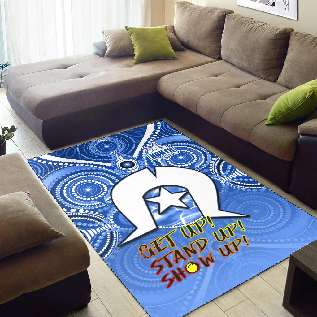 Kangaroos Football NAIDOC Week Area Rug North Melbourne Aboriginal Dhari Ver.01 - Vibe Hoodie Shop