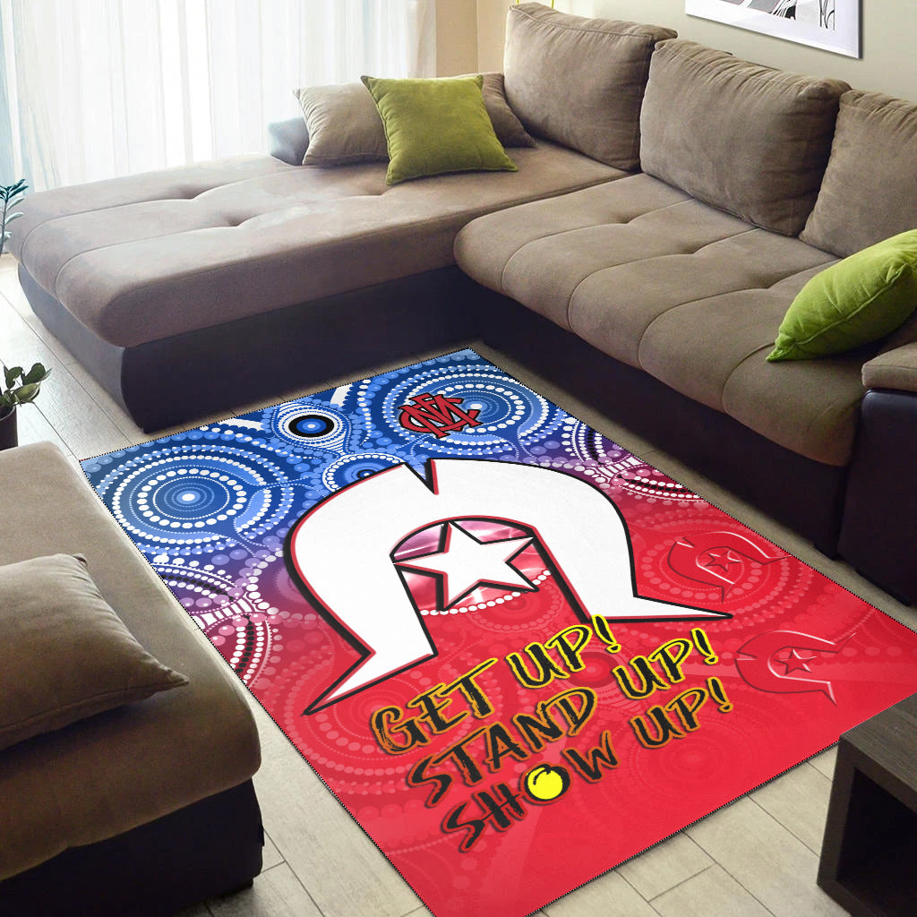 Demons Football NAIDOC Week Area Rug Melbourne North Melbourne Aboriginal Dhari Ver.01 - Vibe Hoodie Shop