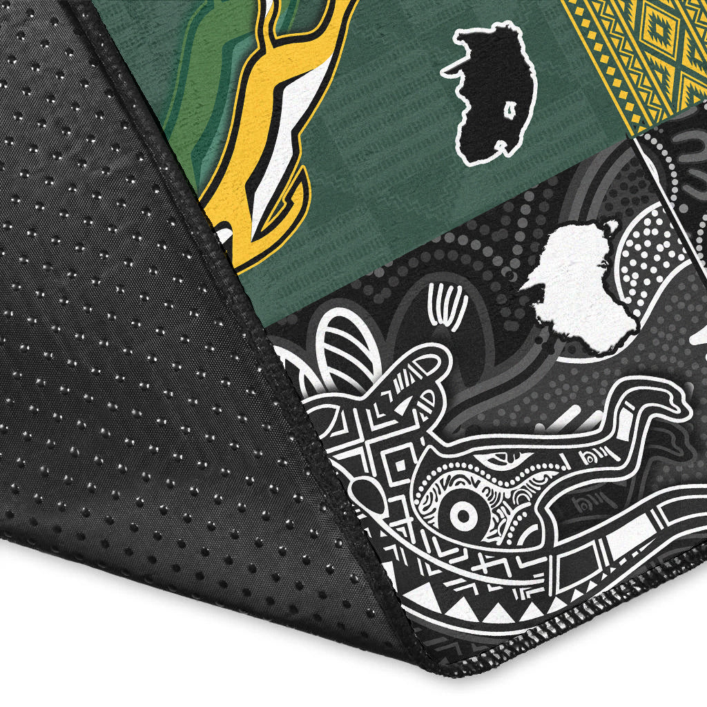 (Custom Personalised) South Africa and Australia Rugby Area Rug Go Springboks vs Kangaroos - Vibe Hoodie Shop