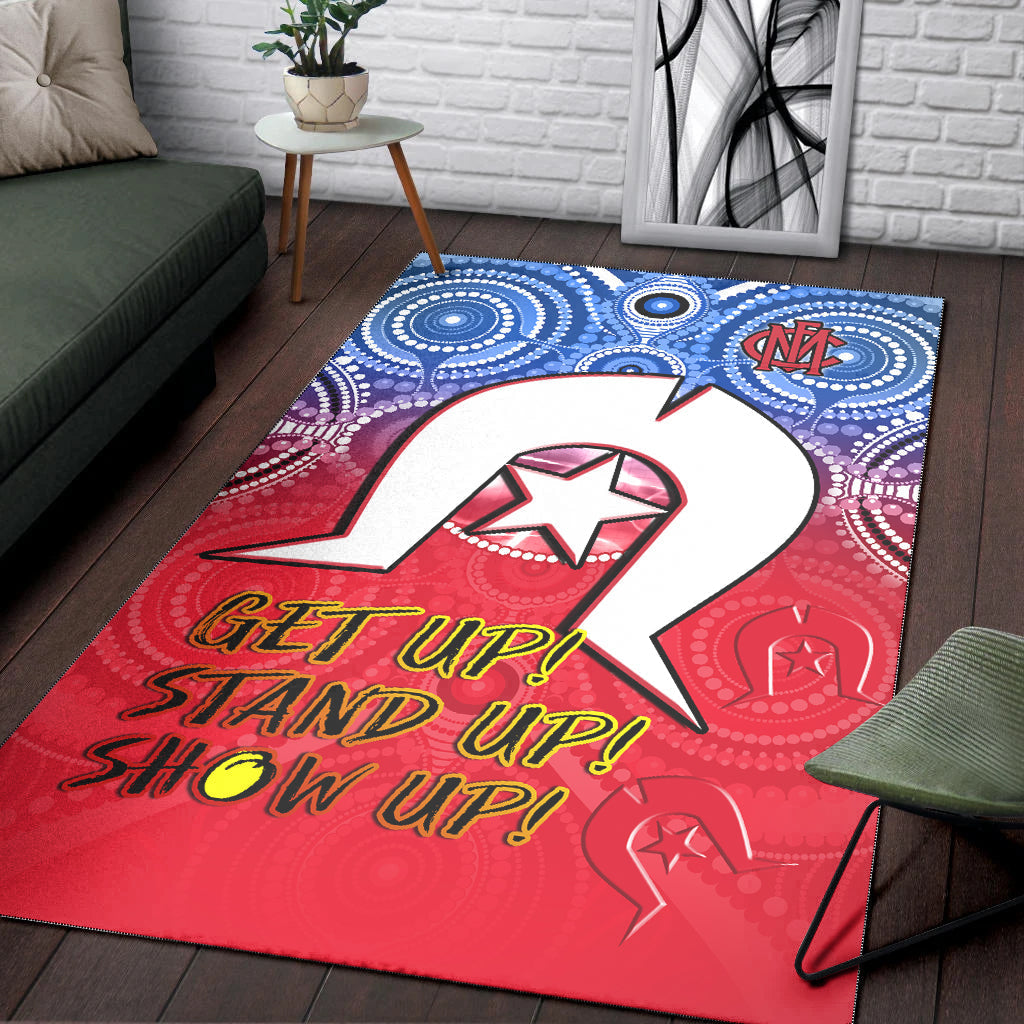 Demons Football NAIDOC Week Area Rug Melbourne North Melbourne Aboriginal Dhari Ver.01 - Vibe Hoodie Shop