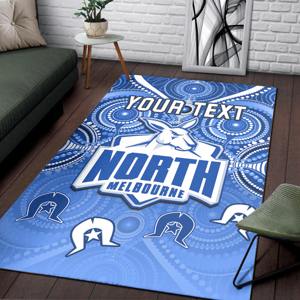 (Custom Personalised) Kangaroos Football NAIDOC Week Area Rug North Melbourne Aboriginal Dhari Ver.02 - Vibe Hoodie Shop