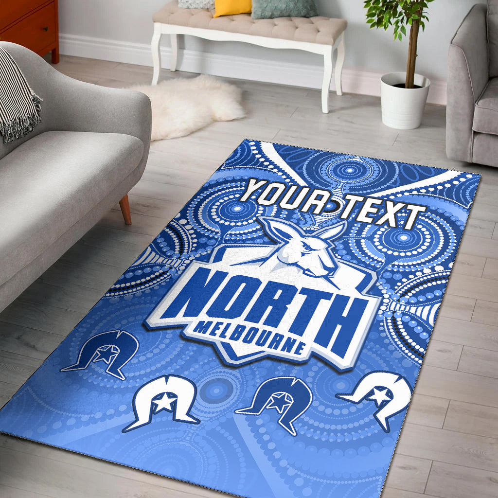 (Custom Personalised) Kangaroos Football NAIDOC Week Area Rug North Melbourne Aboriginal Dhari Ver.02 - Vibe Hoodie Shop