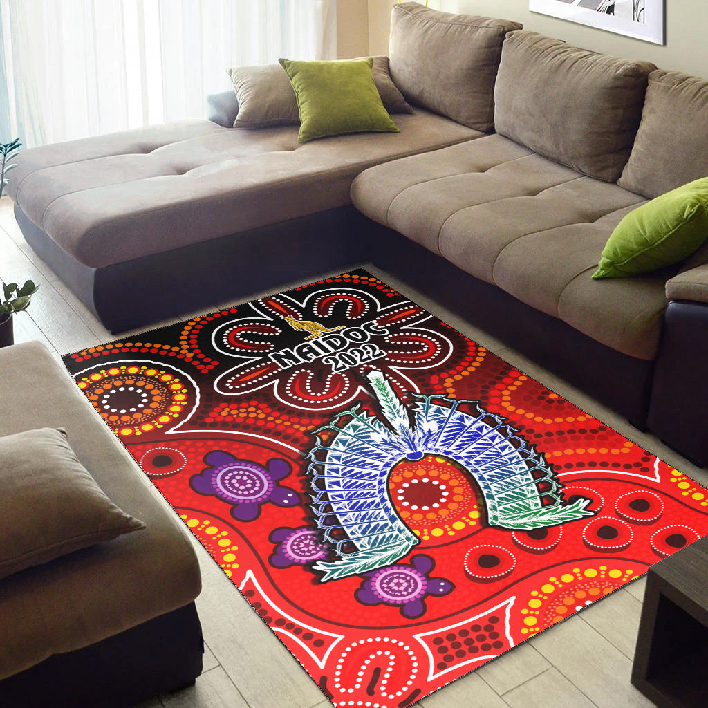 Australia NAIDOC Week Area Rug Australian Aboriginal Dhari Kangaroo Artsy Style - Vibe Hoodie Shop