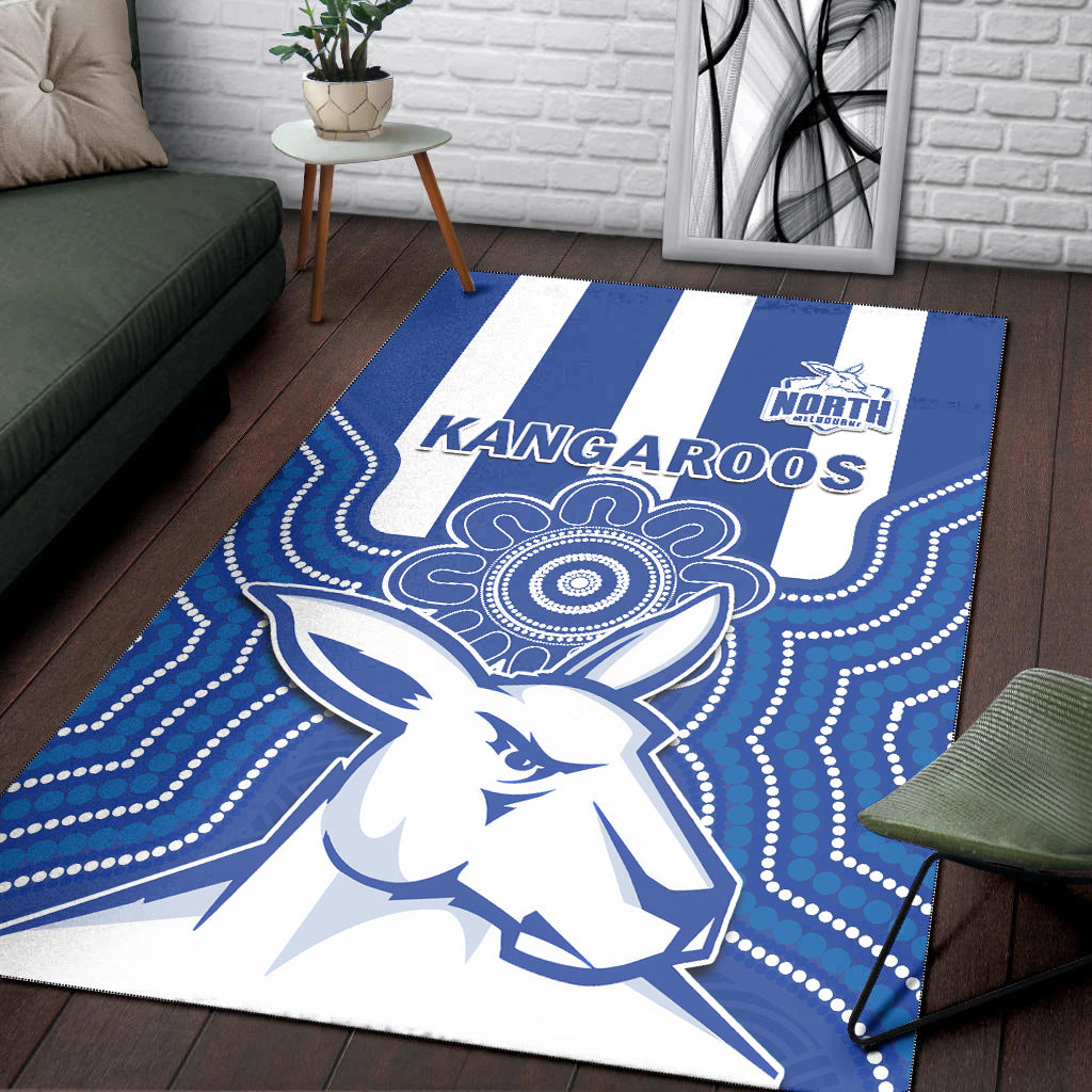 Melbourne Football Area Rug North Kangaroos 1869 Aboriginal Art - Vibe Hoodie Shop