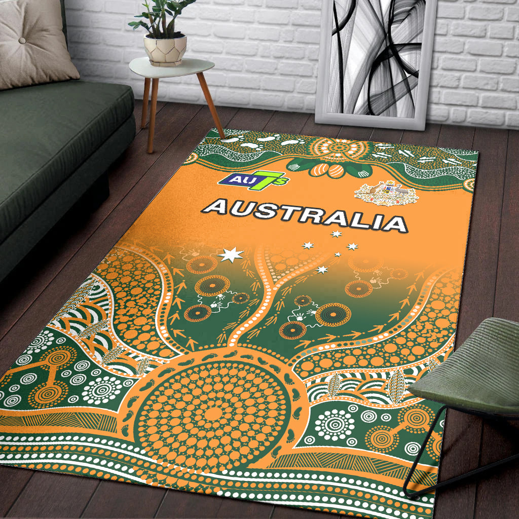 Australia Rugby Area Rug Aussie Sevens Original Indigenous - Vibe Hoodie Shop